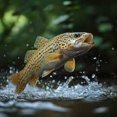 Fish jumping out of the river