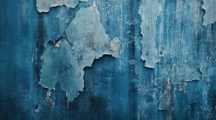 Obraz premium Peeling blue paint on wall, urban texture background