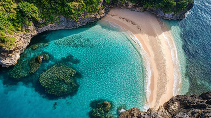 
Serene beaches with clear blue water