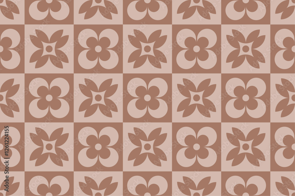 Poster floral pattern. seamless simple plant shapes in mocha mousse color. modern spring summer design vect