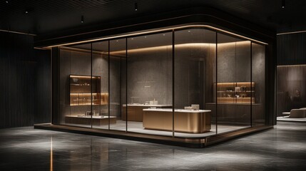 Modern Boutique Store Interior Night Display