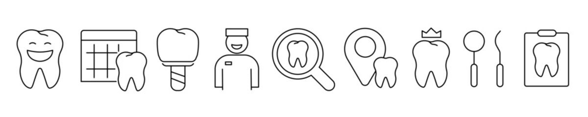 Dentist icon set. Dentist icon