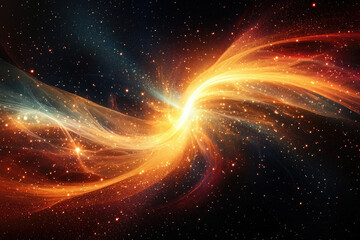 Obraz premium A vibrant cosmic stream of swirling nebulae and glowing stars illuminates the dark expanse of space.
