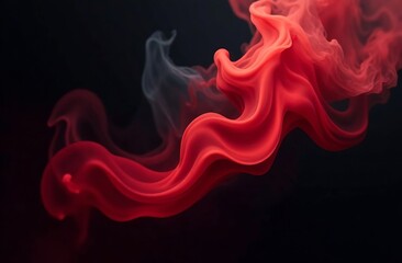 Colored red Smoke Cloud, abstraction Background illustration. AI Generative