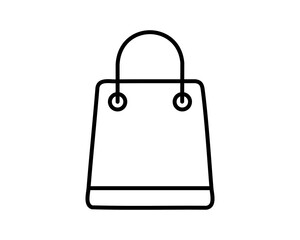 Clean line art illustration of a shopping bag, perfect for websites, apps, or marketing materials related to retail, online shopping, or ecommerce.