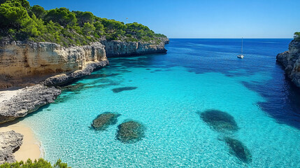 
Serene beaches with clear blue water