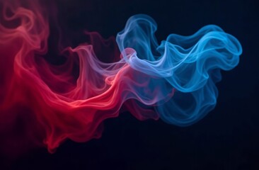 Obraz premium Colored blue pink Smoke Cloud, abstraction Background illustration AI Generative