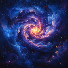 Obraz premium Mandala with cosmic swirls, star clusters, and nebula-like gradients