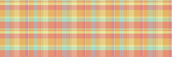 Pastel vector plaid fabric, invite tartan pattern background. Royalty textile seamless texture check in amber and red colors.
