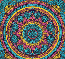 Fototapeta premium Printable pattern for wall decorations, covers, wallpapers, greeting cards on the occasion of a Muslim holiday. Ramadan . Oil painting