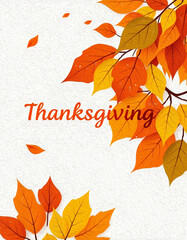 Oil paint illustration. Printable Thanksgiving card design, pattern for cover, wallpaper, banner