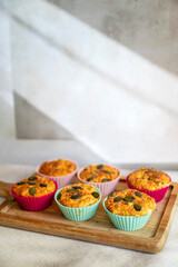 Oat muffins with cottage cheese in silicone molds