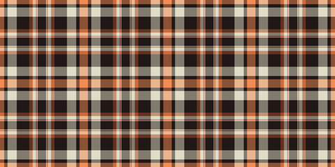 Stylish orange and black plaid pattern.  Perfect for textile design, website backgrounds, or autumnal themed projects.  This seamless texture offers a versatile and visually appealing design element.