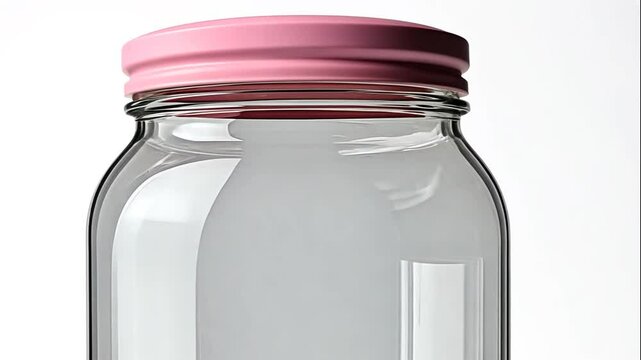 A Jar illustration is isolated and centered in the frame. The jar has a light pink lid and is otherwise clear.