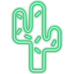 Plant Cactus Neon Icon. Illustration of Glowing Led Lamp Bright Object.