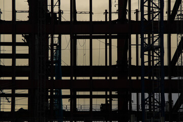 Silhouette of Steel Framework
