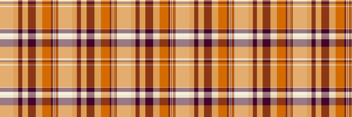 Frame fabric vector pattern, length seamless textile check. Hounds texture tartan plaid background in orange and pastel colors.