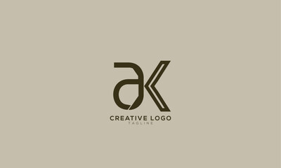 AK KA Abstract initial monogram letter alphabet logo design