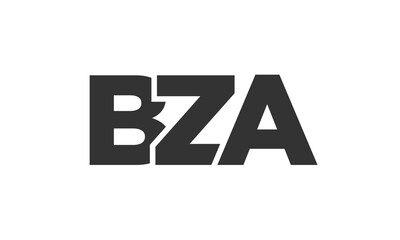 BZA logo design template with strong and modern bold text. Initial based vector logotype featuring simple and minimal typography. Trendy company identity.