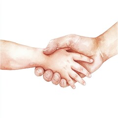 Fototapeta premium Two hands forming a bond through a gentle handshake