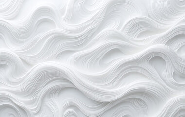 Elegant and minimalist seamless white wave texture pattern background with mono color design concept