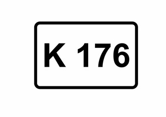 Fototapeta premium Illustration eines Kreisstraßenschildes der K 176 in Deutschland 