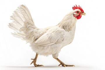 Fototapeta premium leghorn chicken isolated on white background