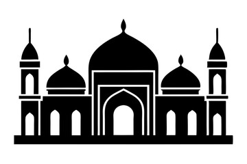 Islamic mosque silhouette vector illustration,  mosque cion silhouette vector 
