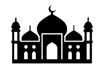 Islamic mosque silhouette vector illustration,  mosque cion silhouette vector 