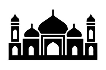 Islamic mosque silhouette vector illustration,  mosque cion silhouette vector 