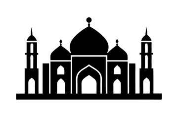 Islamic mosque silhouette vector illustration,  mosque cion silhouette vector 
