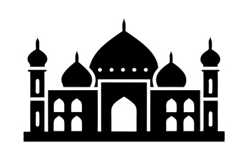 Islamic mosque silhouette vector illustration,  mosque cion silhouette vector 