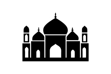Islamic mosque silhouette vector illustration,  mosque cion silhouette vector 