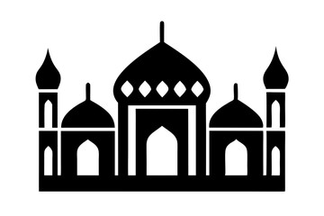 Islamic mosque silhouette vector illustration,  mosque cion silhouette vector 