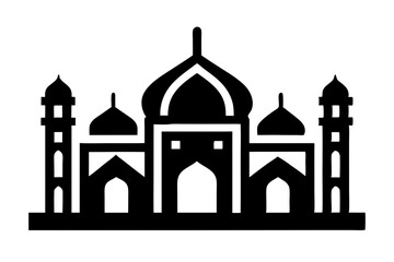 Islamic mosque silhouette vector illustration,  mosque cion silhouette vector 