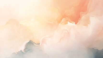 Abstract Pastel Cloud Background Soft Peach Pink Beige Watercolor Texture Digital Painting Artistic Design Elegant Subtle Modern Minimalist Style     