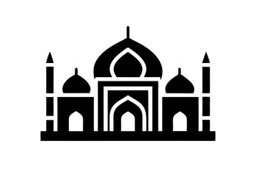 Islamic mosque silhouette vector illustration,  mosque cion silhouette vector 
