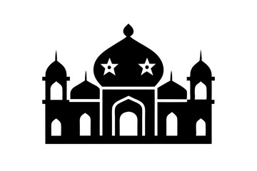 Islamic mosque silhouette vector illustration,  mosque cion silhouette vector 
