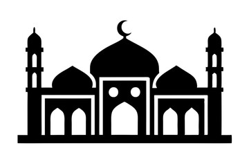 Islamic mosque silhouette vector illustration,  mosque cion silhouette vector 