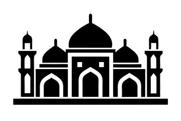Islamic mosque silhouette vector illustration,  mosque cion silhouette vector 