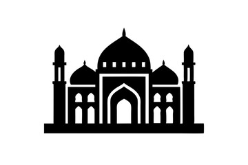 Islamic mosque silhouette vector illustration,  mosque cion silhouette vector 