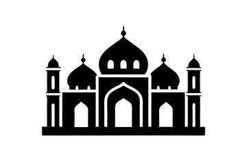 Islamic mosque silhouette vector illustration,  mosque cion silhouette vector 