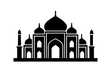 Islamic mosque silhouette vector illustration,  mosque cion silhouette vector 