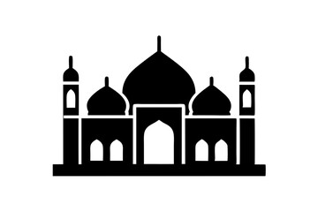 Islamic mosque silhouette vector illustration,  mosque cion silhouette vector 