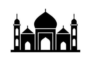 Islamic mosque silhouette vector illustration,  mosque cion silhouette vector 