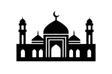 Islamic mosque silhouette vector illustration, 