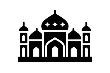 Islamic mosque silhouette vector illustration, 