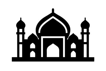 Islamic mosque silhouette vector illustration, 