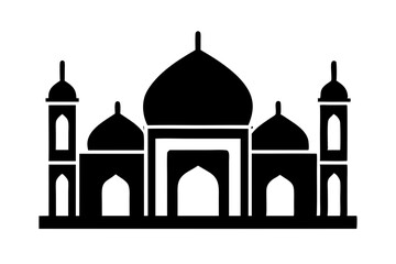 Islamic mosque silhouette vector illustration,  mosque cion silhouette vector 