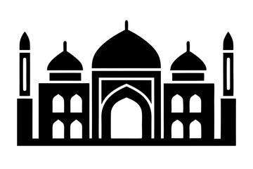 Islamic mosque silhouette vector illustration, 